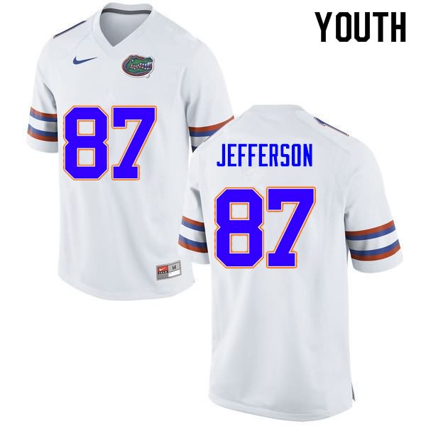 NCAA Florida Gators Van Jefferson Youth #87 Nike White Stitched Authentic College Football Jersey BNB8764QD